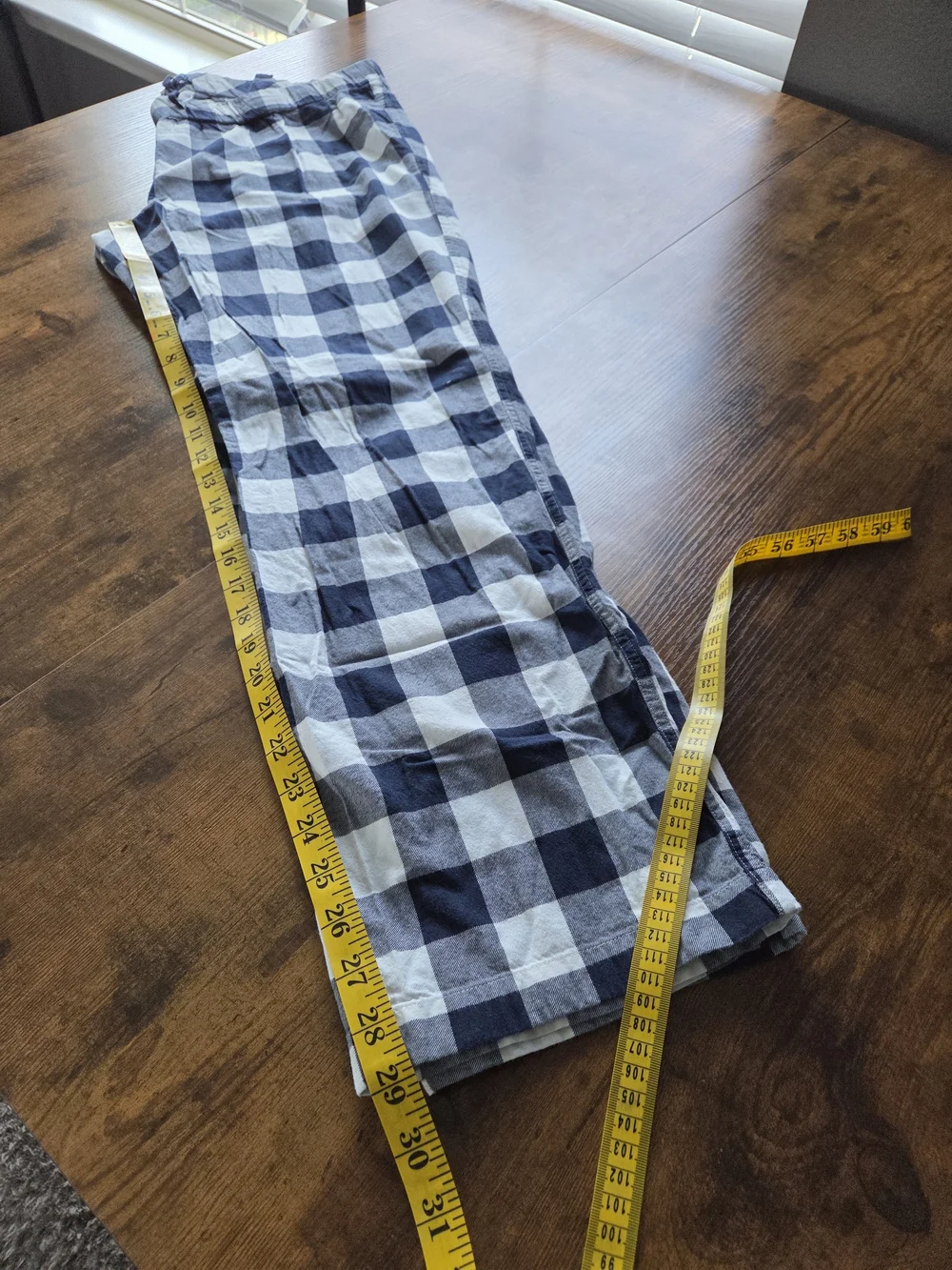 J.Crew Mens Gingham Checkered Sleep Pants Size XL Navy White